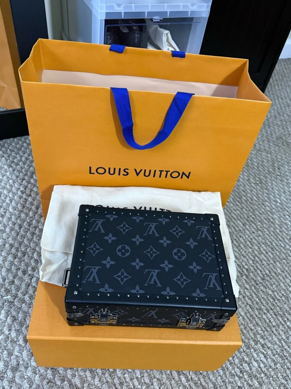 New Louis Vuitton Monogram Eclipse Clutch Box
